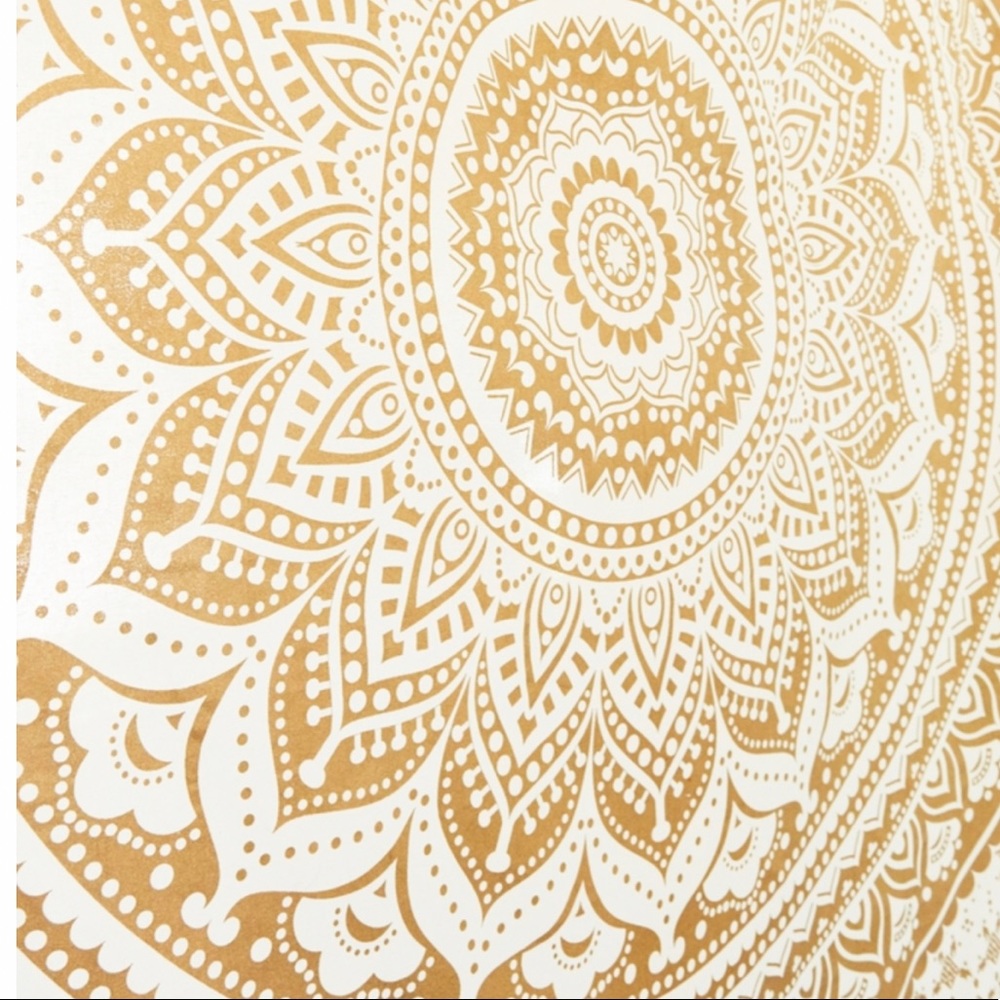 Gorgeous Boho White and Gold Mandala Tapestry - Picture 2 of 5